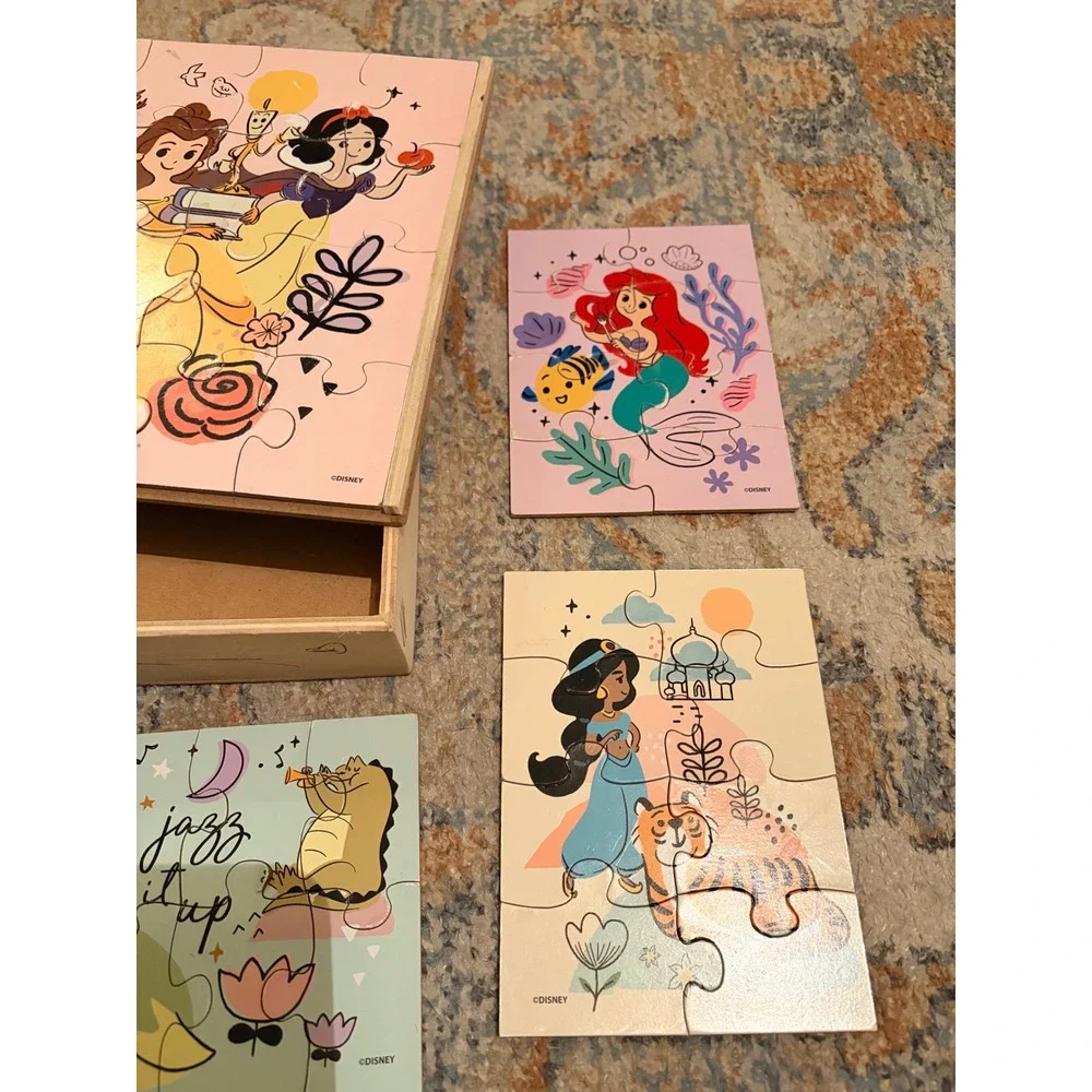 Spin Master Games Disney Princess 6-Pack Wooden Jigsaw Puzzle set